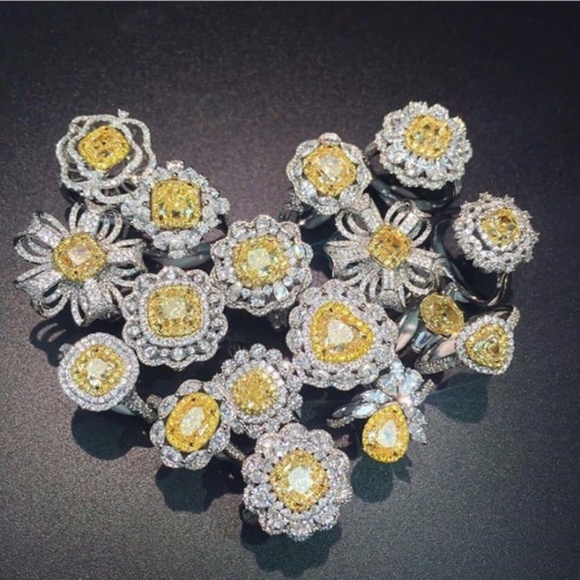 Baroque style 925 Silver Oval Citrine CZ AAA Ring - Picture 6 of 8